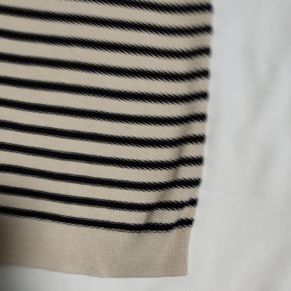 Lucky Brand Black and Cream Knit Top